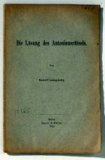 Die L&ouml;sung des Antoninusr&auml;tsels