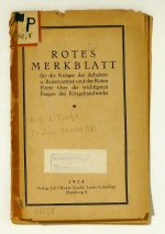 Rotes Merkblatt f&uuml;r die Krieger der Arbeiter- u. Bauernarmee und der Roten Flotte &uuml;ber die wichtigsten Fragen des Kriegshandwerks