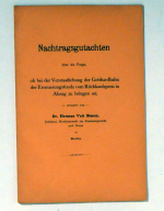 Nachtragsgutachten &uuml;ber die Frage, ob die Verstaatlichung der Gotthardbahn der Erneuerungsfonds vom R&uuml;ckkaufspreis in Abzug zu bringen sei