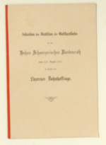 Schreiben der Direktion der Gotthardbahn an den Hohen Schweizerischen Bundesrath vom 6./9. August 1875 in Sachen der Luzerner Bahnhoffrage