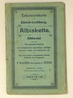 Exkursionskarte von Z&uuml;rich-Uetliberg, Albiskette, Sihlwald mit den Seegemeinden