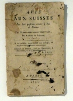 Avis aux Suisses sur leur position envers le Roi de France