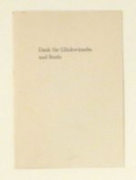 Dank f&uuml;r Gl&uuml;ckw&uuml;nsche und Briefe
