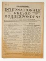 Internationale Presse-Korrespondenz f&uuml;r Politik, Wirtschaft und Arbeiterbewegung