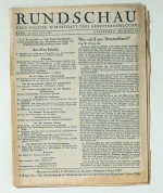 Rundschau &uuml;ber Politik, Wirtschaft und Arbeiterbewegung