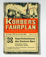 K&ouml;rbers Fahrplan f&uuml;r den Kanton Bern und die angrezenden Gebiete. 27. Sept. 1981 bis 22. Mai 1982