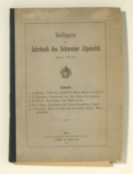 Beilagen zum Jahrbuch des Schweizer Alpenclub