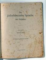 Die j&uuml;dischdeutsche Sprache der Ostjuden