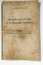 Die Zur&uuml;cksetzung der Juden an den Universit&auml;ten Deutschlands