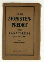Aus der Zionisten-Predigt eines Fanatikers und anderes