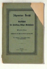 Allgemeiner Bericht der Gesellschaft f&uuml;r Erstellung billiger Wohnh&auml;user in Winterthur