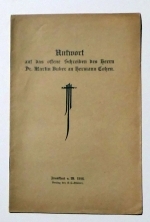 Antwort auf das offene Schreiben des Herrn Martin Buber an Hermann Cohen