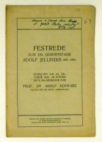Festrede zum 100. Geburtstage Adolf Jellineks