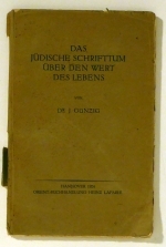 Das j&uuml;dische Schrifttum &uuml;ber den Wert des Lebens