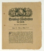 Donnstags-Nachrichten von Z&uuml;rich