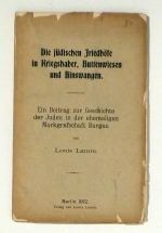 Die j&uuml;dischen Friedh&ouml;fe in Kriegshaber, Buttenwiesen und Binswangen