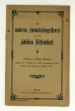 Die moderne Entwickelungstheorie in der j&uuml;dischen Wissenschaft