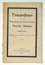 Trauerfeier bei der Bestattung des Herrn Konsul Moritz Simon
