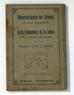 Uebersichtskarte der Schweiz mit ihren Grenzgebieten