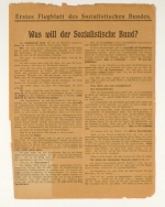Erstes Flugblatt des Sozialistischen Bundes